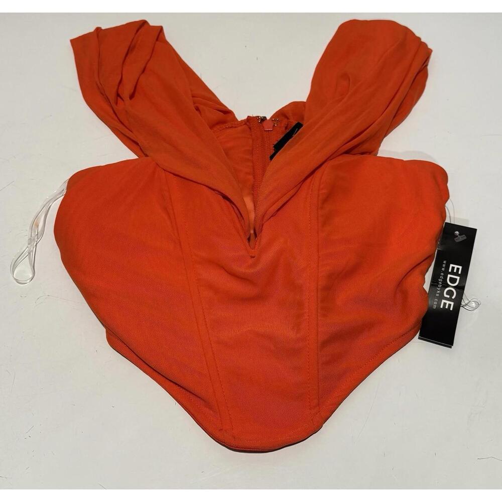 Womens Edge Sexy 2 Pieces Top & Bottom Size Small Orange